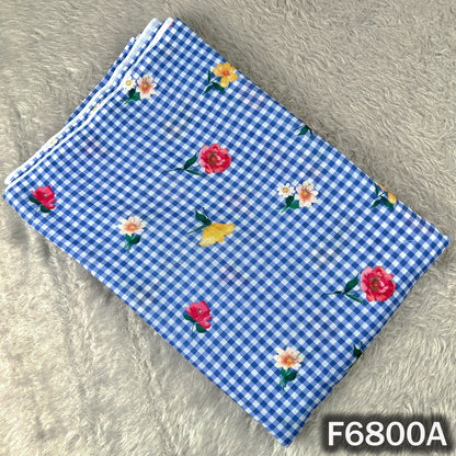 Printed Check Linen Fabric - F6800
