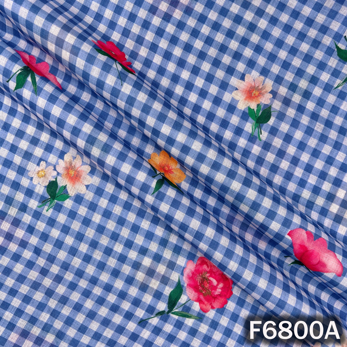Printed Check Linen Fabric - F6800