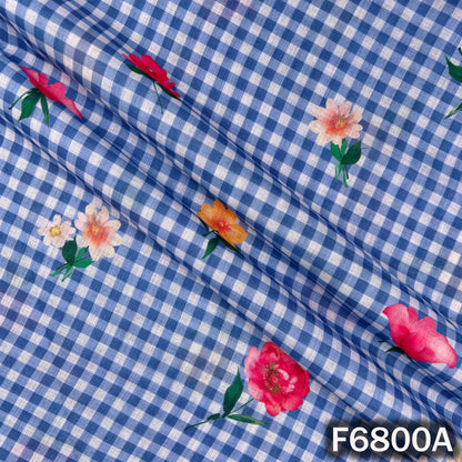 Printed Check Linen Fabric - F6800