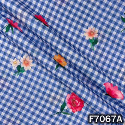 Printed Check Linen Fabric - F7067