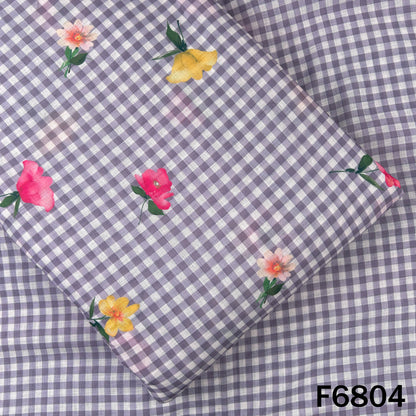 Printed Check Linen Fabric - F6804