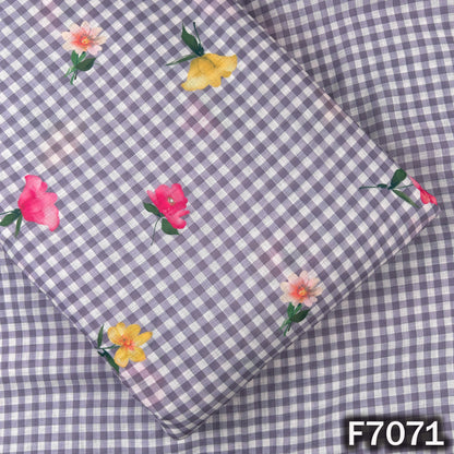 Printed Check Linen Fabric - F7071