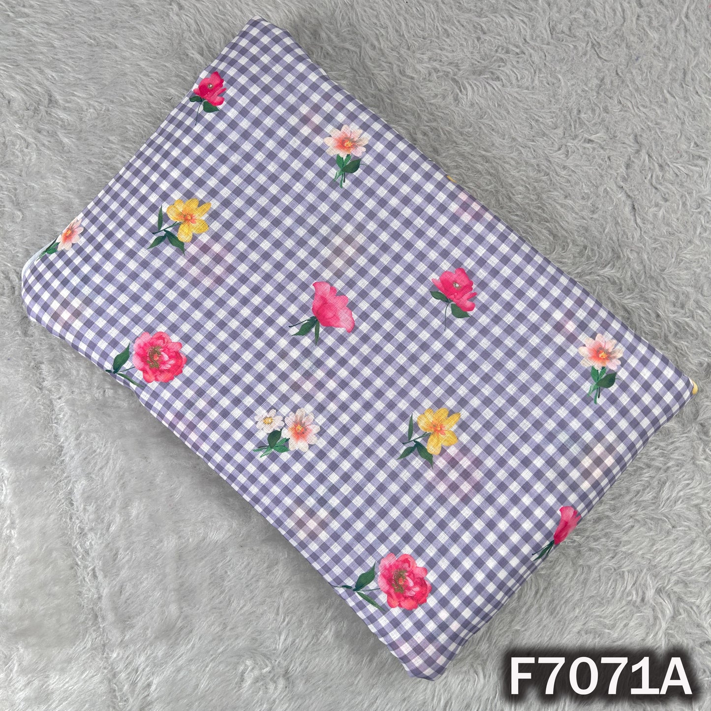 Printed Check Linen Fabric - F7071