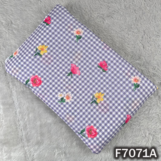 Printed Check Linen Fabric - F7071