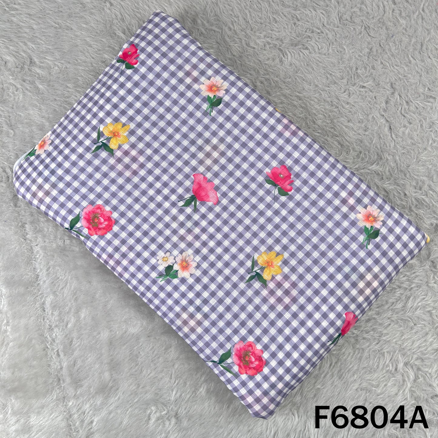 Printed Check Linen Fabric - F6804