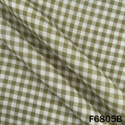 Printed Check Linen Fabric - F6805