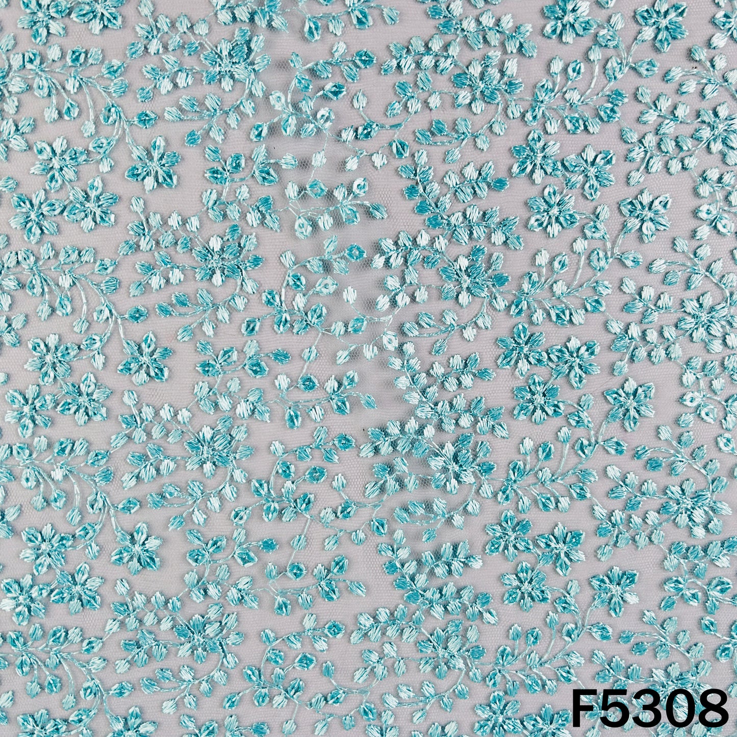 Thread Sequins Embroidered Net Fabric - F5308