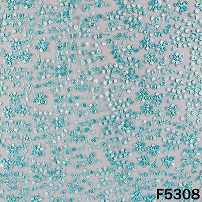 Thread Sequins Embroidered Net Fabric - F5308