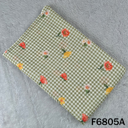 Printed Check Linen Fabric - F6805