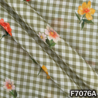 Printed Check Linen Fabric - F7076