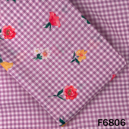 Printed Check Linen Fabric - F6806