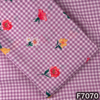 Printed Check Linen Fabric - F7070