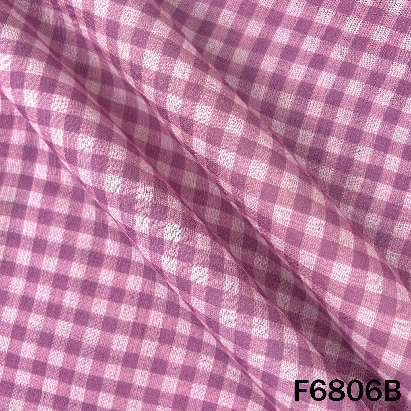Printed Check Linen Fabric - F6806