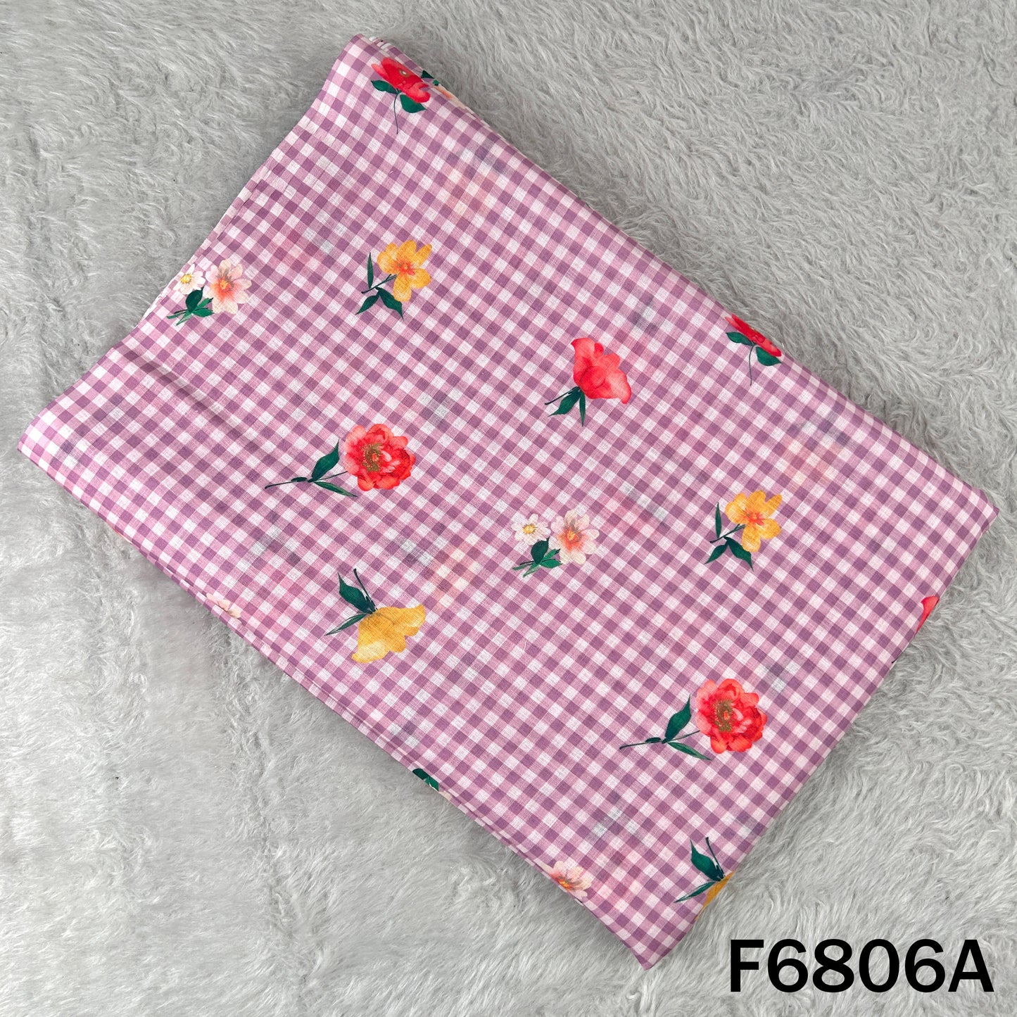 Printed Check Linen Fabric - F6806