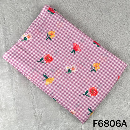 Printed Check Linen Fabric - F6806