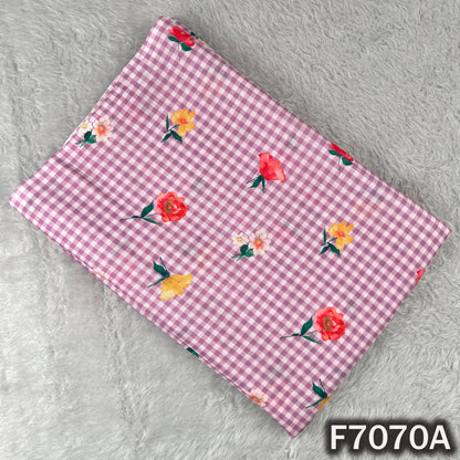 Printed Check Linen Fabric - F7070