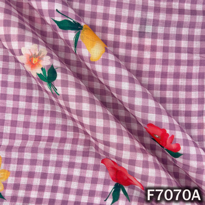 Printed Check Linen Fabric - F7070