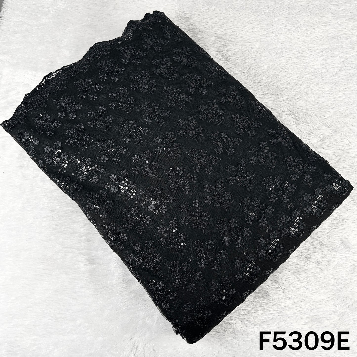 Thread Sequins Embroidered Net Fabric - F5309