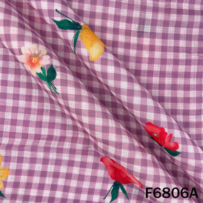 Printed Check Linen Fabric - F6806