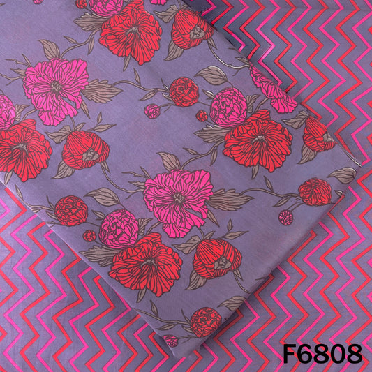 Printed Tussar Chanderi Fabric - F6808
