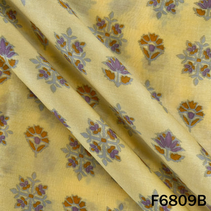 Printed Tussar Chanderi Fabric - F6809