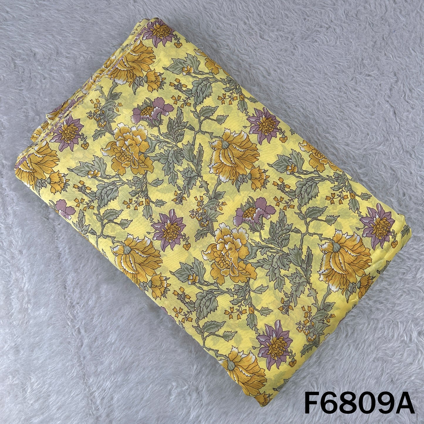 Printed Tussar Chanderi Fabric - F6809