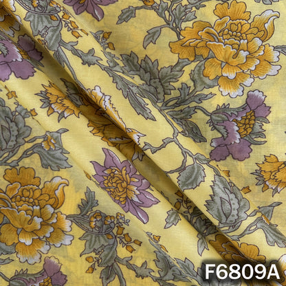 Printed Tussar Chanderi Fabric - F6809