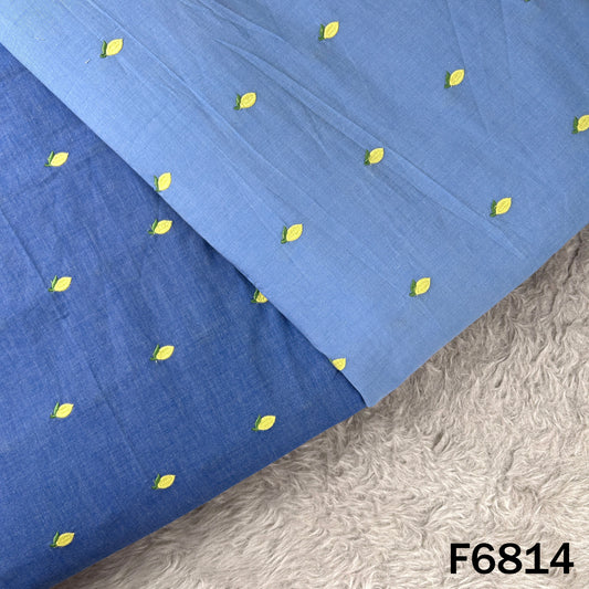 Thread Work Denim Cotton Fabric - F6814
