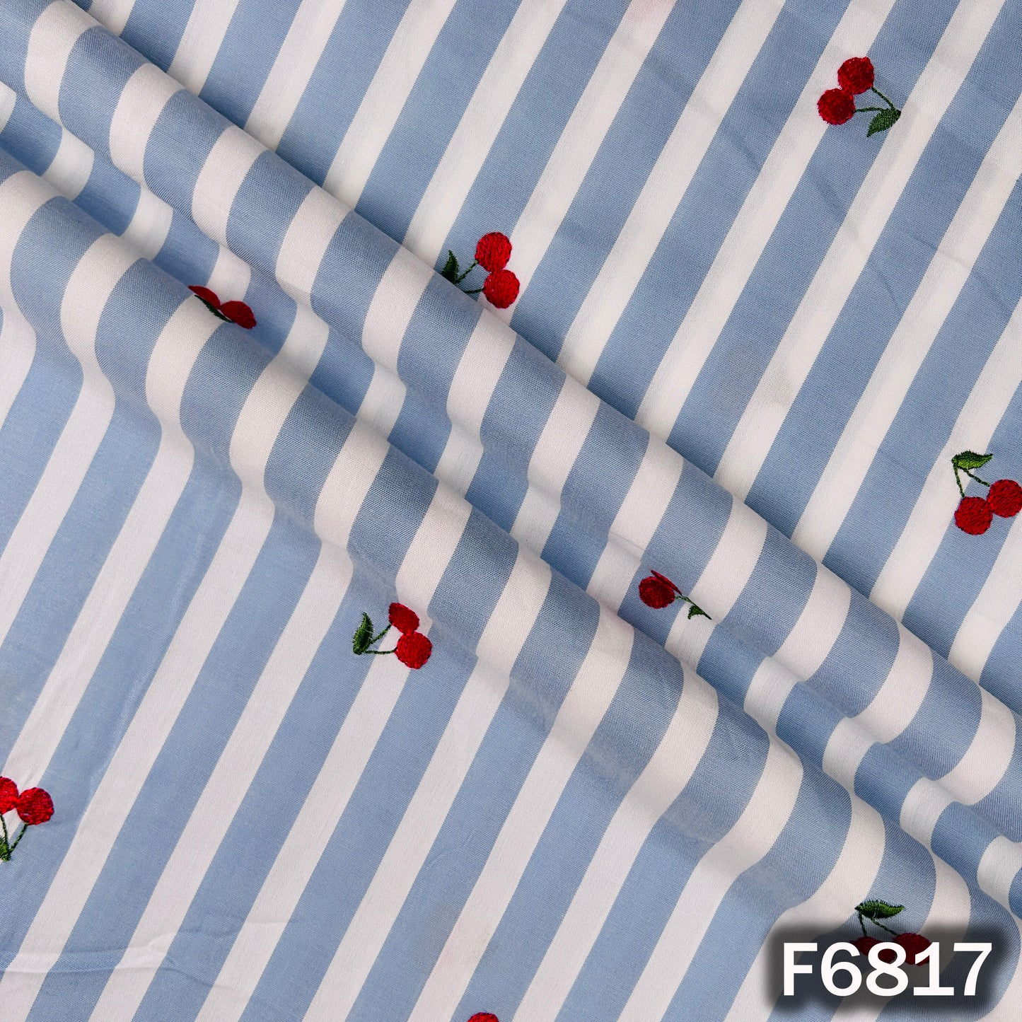 Thread Work Stripes Cotton Fabric - F6817