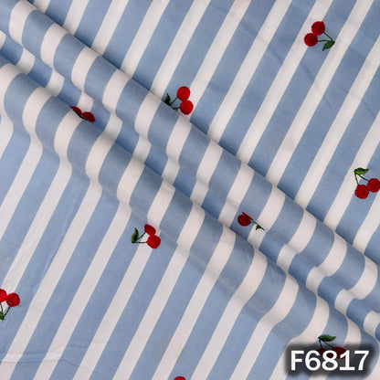 Thread Work Stripes Cotton Fabric - F6817