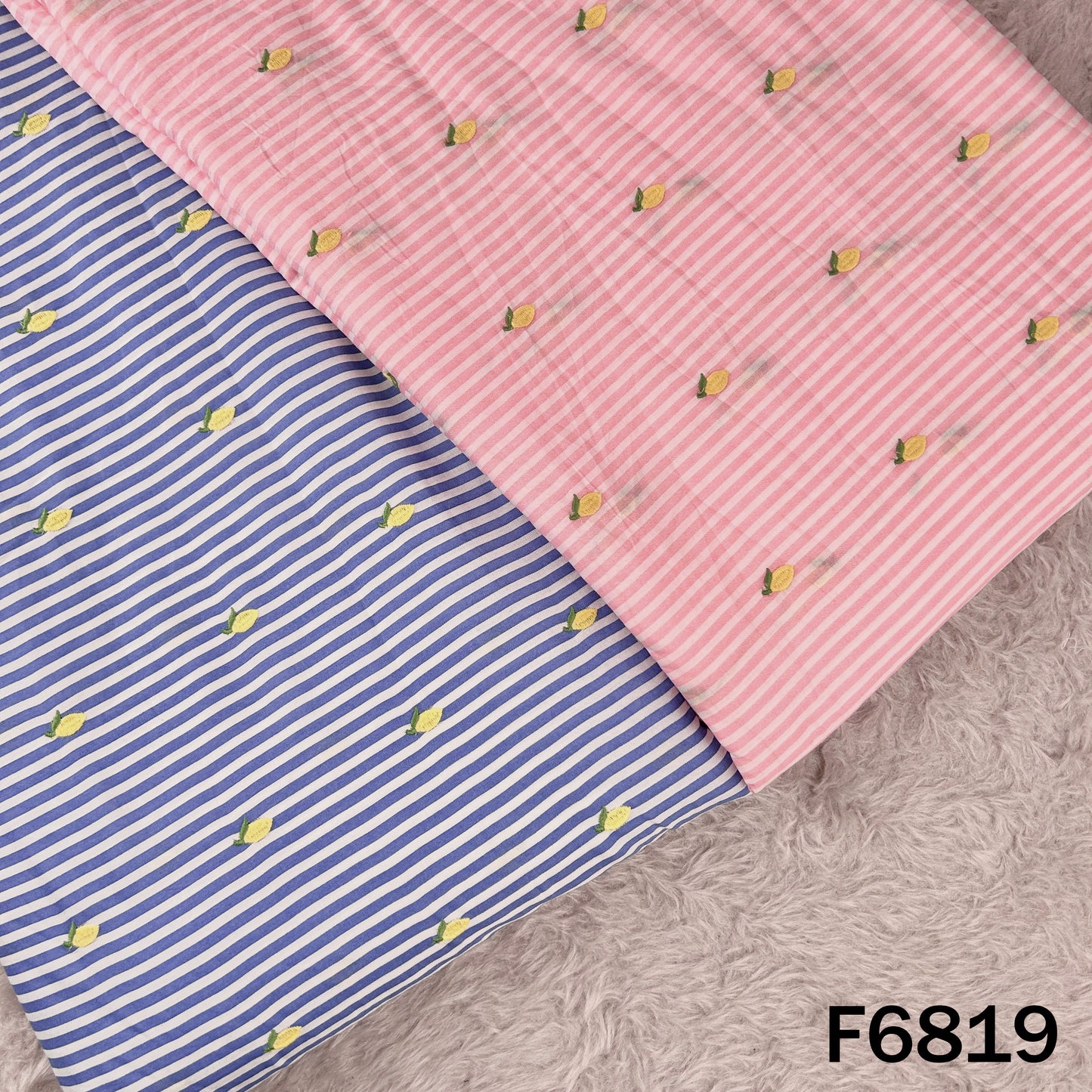 Thread Work Stripes Mul Cotton Fabric - F6819