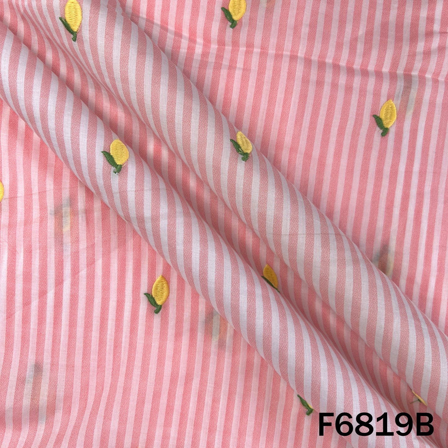 Thread Work Stripes Mul Cotton Fabric - F6819