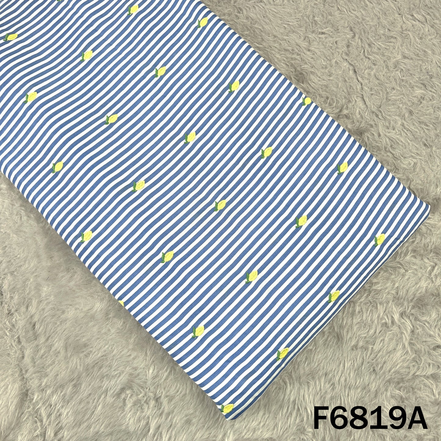 Thread Work Stripes Mul Cotton Fabric - F6819