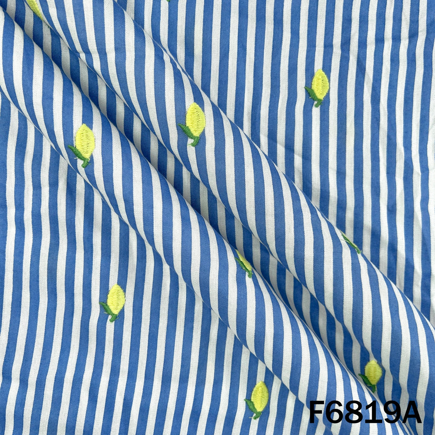 Thread Work Stripes Mul Cotton Fabric - F6819
