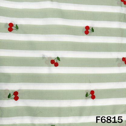 Thread Work Stripes Cotton Fabric - F6815