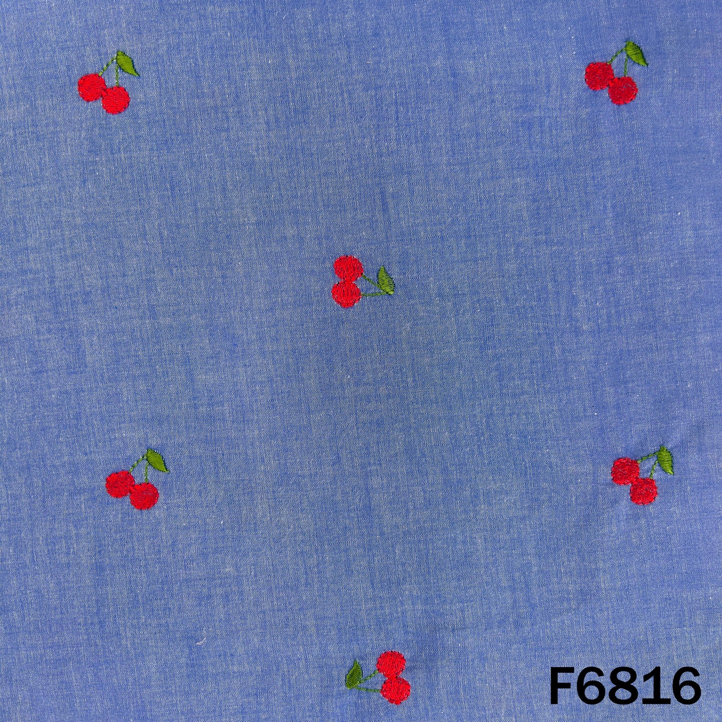 Thread Work Denim Cotton Fabric - F6816
