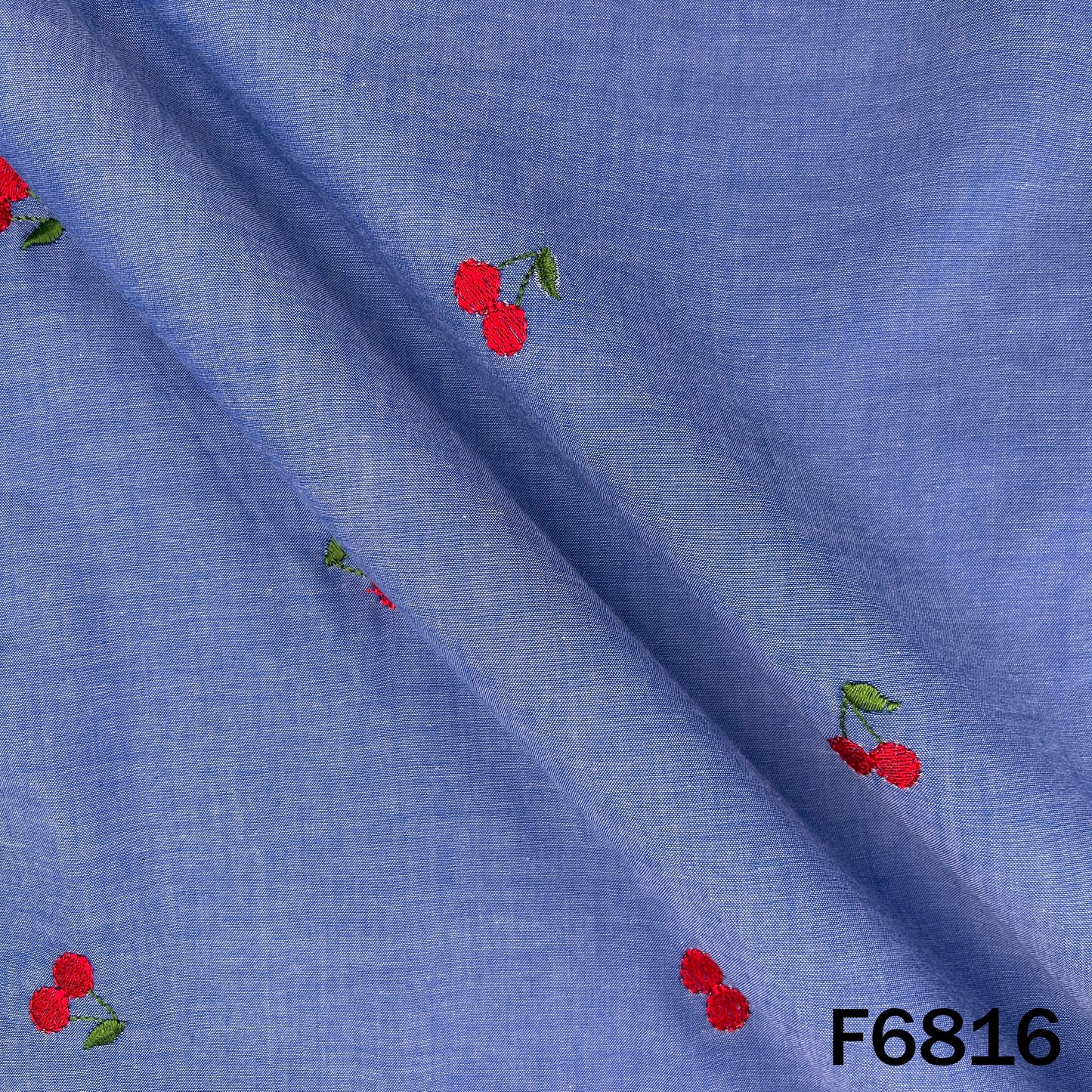 Thread Work Denim Cotton Fabric - F6816
