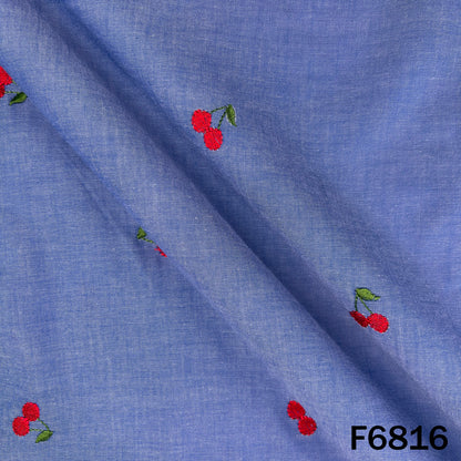 Thread Work Denim Cotton Fabric - F6816