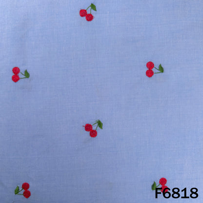 Thread Work Denim Cotton Fabric - F6818