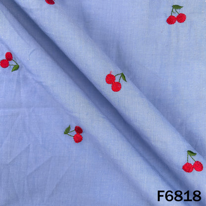 Thread Work Denim Cotton Fabric - F6818
