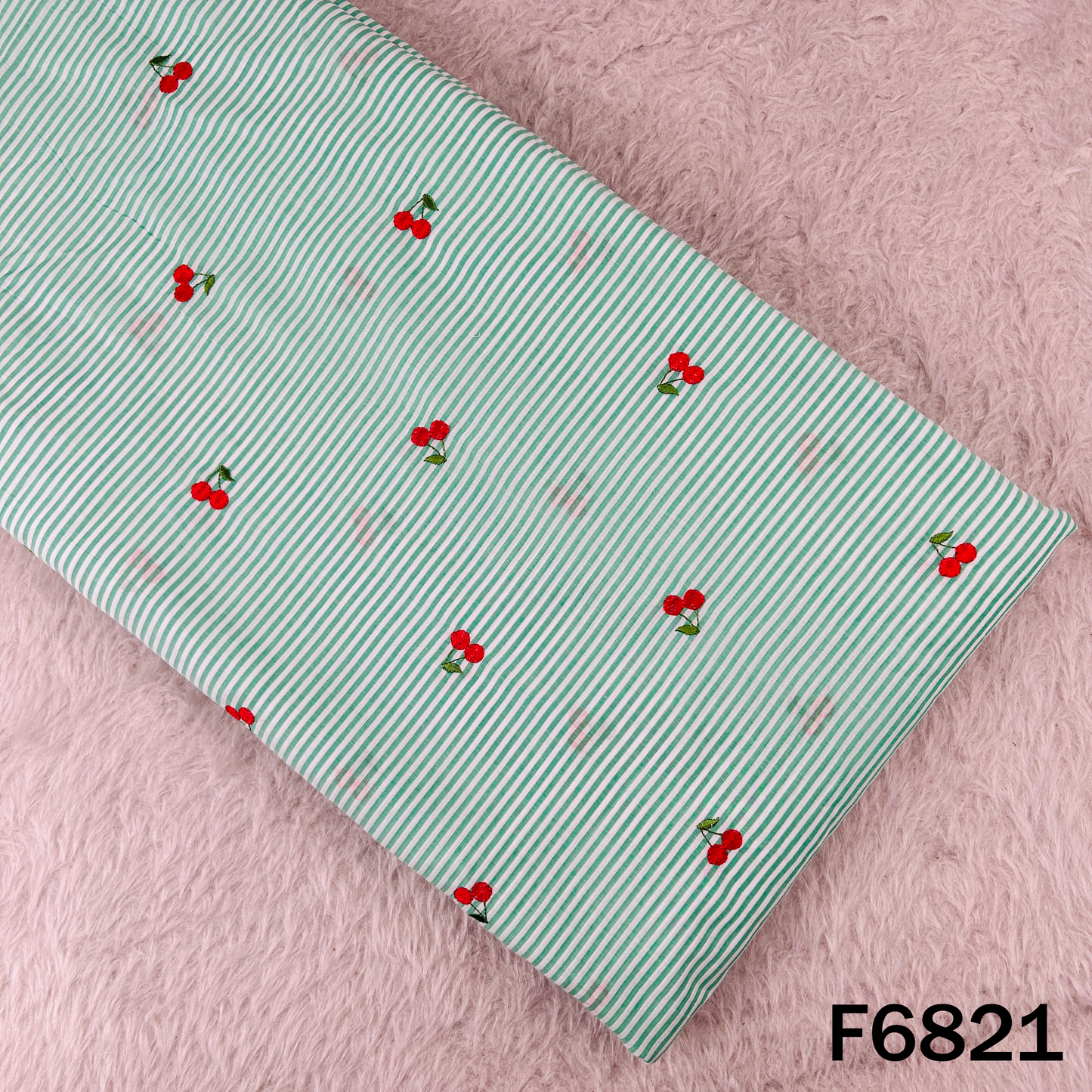 Thread Work Stripes Cambric Cotton Fabric - F6821