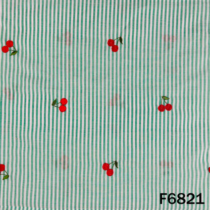 Thread Work Stripes Cambric Cotton Fabric - F6821