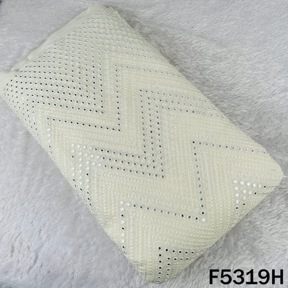 Thread Embroidered Mirror Wok Georgette Fabric - F5319