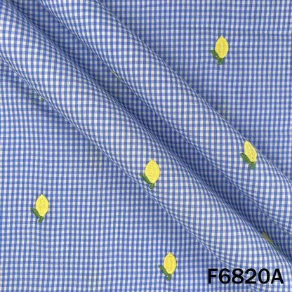 Thread Work Check Cambric Cotton Fabric - F6820