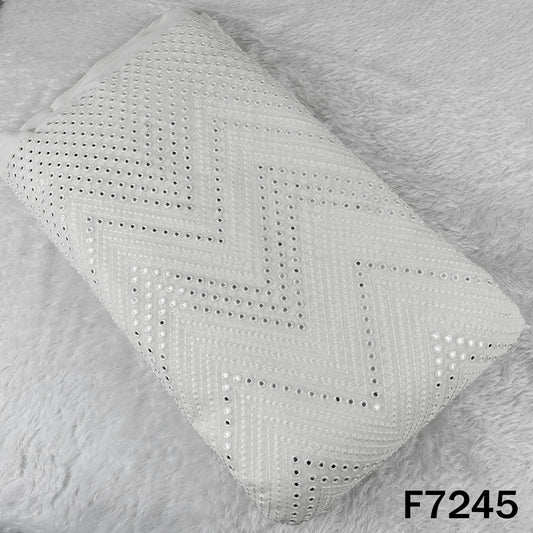 Dyeable Thread Embroidered Mirror Work Georgette Fabric - F7245