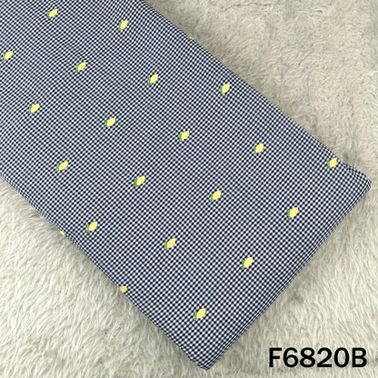 Thread Work Check Cambric Cotton Fabric - F6820
