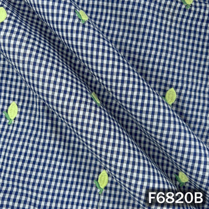 Thread Work Check Cambric Cotton Fabric - F6820