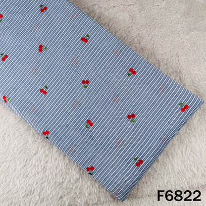 Thread Work Stripes Cambric Cotton Fabric - F6822
