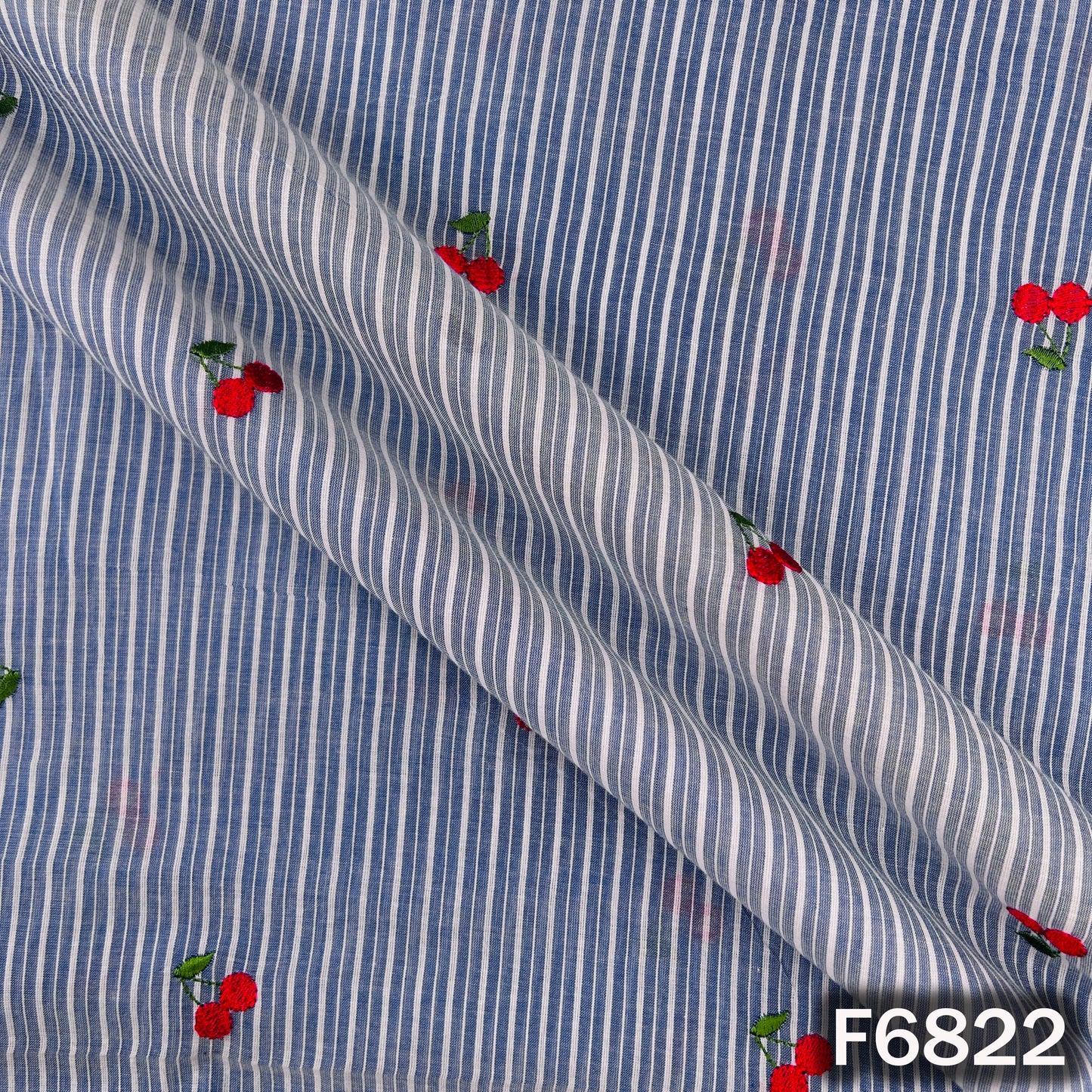 Thread Work Stripes Cambric Cotton Fabric - F6822