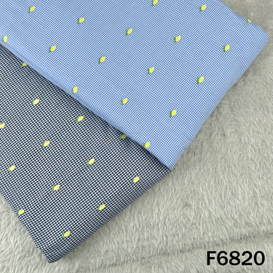 Thread Work Check Cambric Cotton Fabric - F6820